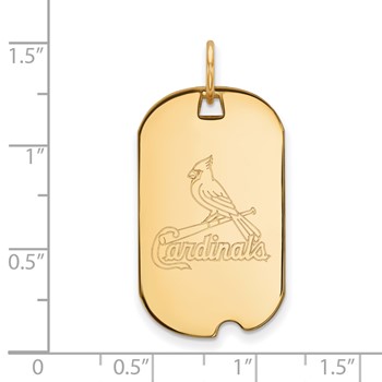 10k Gold Major League Baseball LogoArt St. Louis Cardinals Small Dog Tag Pendant — alternate view