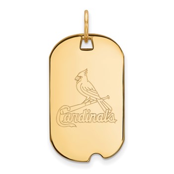 10k Gold Major League Baseball LogoArt St. Louis Cardinals Small Dog Tag Pendant
