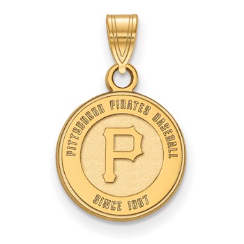 Sterling Silver Gold Plated Major League Baseball LogoArt Pittsburgh Pirates Baseball Pendant