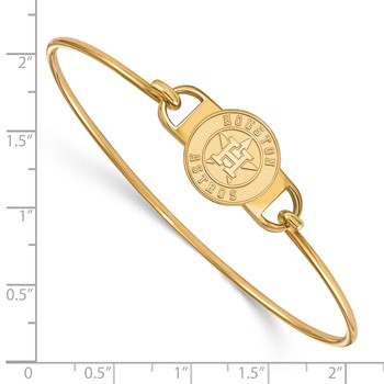 Sterling Silver Gold Plated Major League Baseball LogoArt Houston Astros Wire Bangle — alternate view