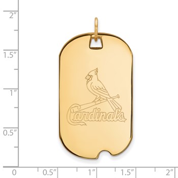 14k Gold Major League Baseball LogoArt St. Louis Cardinals Large Dog Tag Pendant — alternate view
