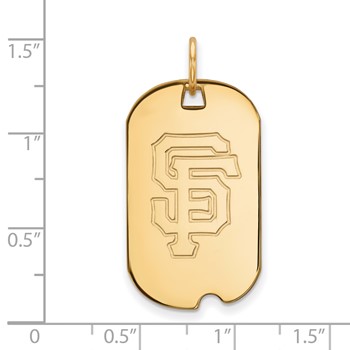 10k Gold Major League Baseball LogoArt San Francisco Giants S-F Small Dog Tag Pendant — alternate view