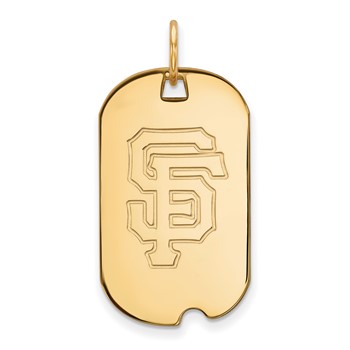 10k Gold Major League Baseball LogoArt San Francisco Giants S-F Small Dog Tag Pendant