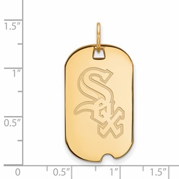 Sterling Silver Gold Plated Major League Baseball LogoArt Chicago White Sox Dog Tag — alternate view