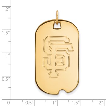 14k Gold Major League Baseball LogoArt San Francisco Giants S-F Large Dog Tag Pendant — alternate view