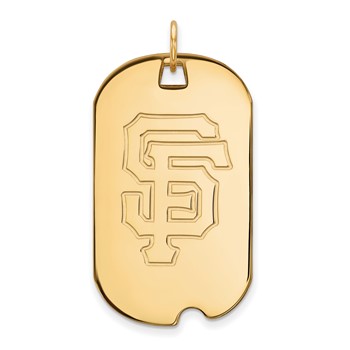 14k Gold Major League Baseball LogoArt San Francisco Giants S-F Large Dog Tag Pendant