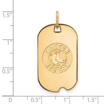 10k Gold Major League Baseball LogoArt Boston Red Sox Small Dog Tag Pendant — alternate view