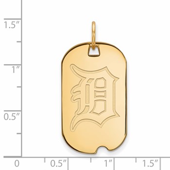 10k Gold Major League Baseball LogoArt Detroit Tigers Small Dog Tag Pendant — alternate view