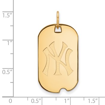 10k Gold Major League Baseball LogoArt New York Yankees N-Y Small Dog Tag Pendant — alternate view