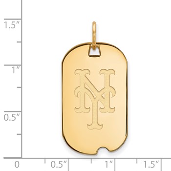 Sterling Silver Gold Plated Major League Baseball LogoArt New York Mets N-Y Dog Tag — alternate view
