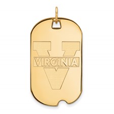 Sterling Silver Rhodium-plated LogoArt University of  Sterling Silver U. of Virginia Medium \'V\' Logo Disc Pendant main image 1