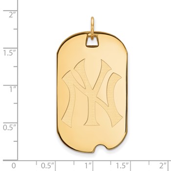 10k Gold Major League Baseball LogoArt New York Yankees N-Y Large Dog Tag Pendant — alternate view