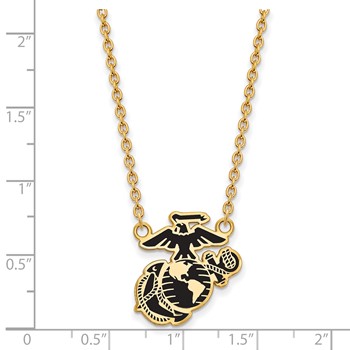 Gold Plated SS U.S. Marine Corps Epoxied Split Chain Pendant — alternate view