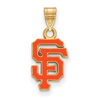 Sterling Silver Gold Plated Major League Baseball LogoArt San Francisco Giants Enamel Pendant