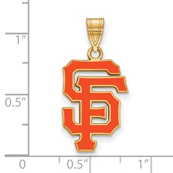 Sterling Silver Gold Plated Major League Baseball LogoArt San Francisco Giants Enamel Pendant — alternate view