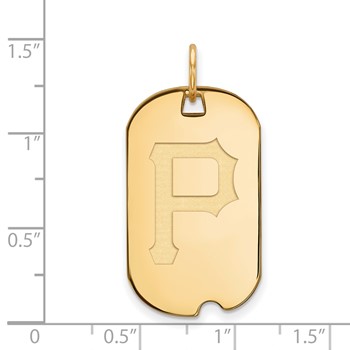 Sterling Silver Gold Plated Major League Baseball LogoArt Pittsburgh Pirates Dog Tag Pendant — alternate view