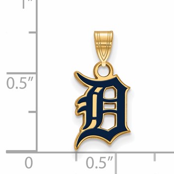 Sterling Silver Gold Plated Major League Baseball LogoArt Detroit Tigers Enamel Pendant — alternate view
