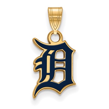 Sterling Silver Gold Plated Major League Baseball LogoArt Detroit Tigers Enamel Pendant