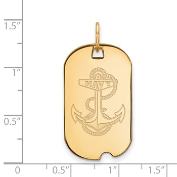 14k Gold LogoArt US Naval Academy Anchor Small Dog Tag Pendant — alternate view