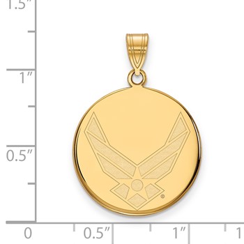 Sterling Silver Gold-plated LogoArt U.S. Air Force Large Disc Pendant — alternate view