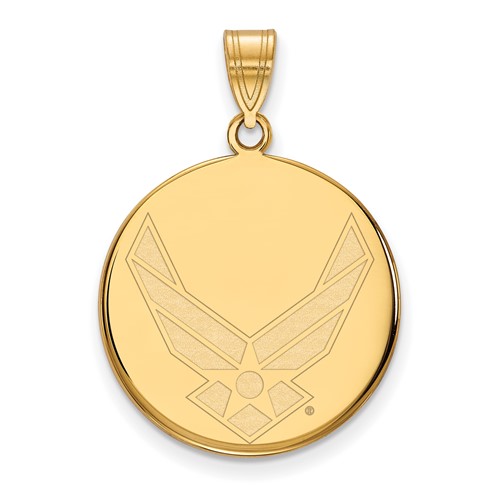 Sterling Silver Gold-pltd LogoArt U.S. Air Force Large Disc Pendant