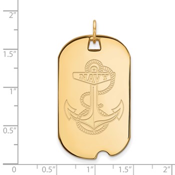 10k Gold LogoArt US Naval Academy Anchor Large Dog Tag Pendant — alternate view