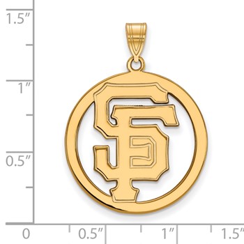 Sterling Silver Gold Plated Major League Baseball LogoArt San Francisco Giants Extra Large Pendant — alternate view