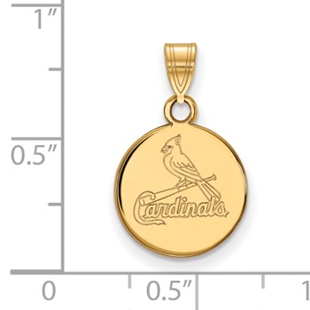 10k Gold Major League Baseball LogoArt St. Louis Cardinals Small Disc Pendant — alternate view