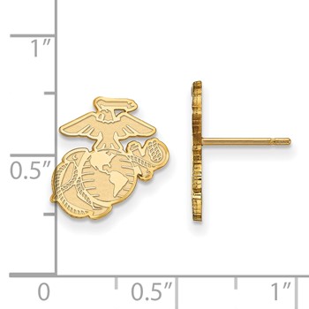 14ky U.S. Marine Corps Post Earrings — alternate view