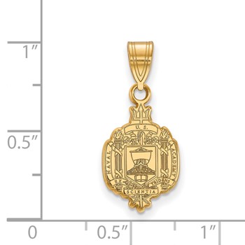 Sterling Silver Gold-plated LogoArt US Naval Academy Medium Crest Pendant — alternate view