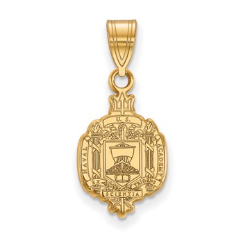 Sterling Silver Gold-plated LogoArt US Naval Academy Medium Crest Pendant