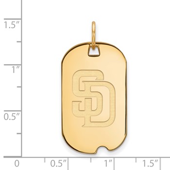 Sterling Silver Gold Plated Major League Baseball LogoArt San Diego Padres Dog Tag Pendant — alternate view