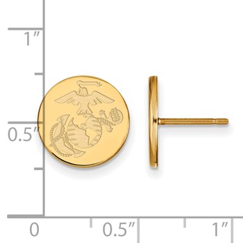 14ky U.S. Marine Corps Disc Post Earrings — alternate view