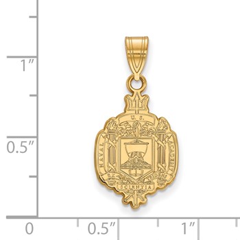 Sterling Silver Gold-plated LogoArt US Naval Academy Large Crest Pendant — alternate view