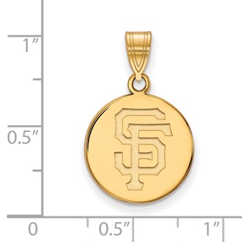 10k Gold Major League Baseball LogoArt San Francisco Giants Letters S-F Medium Pendant — alternate view