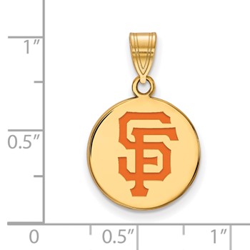Sterling Silver Gold Plated Major League Baseball LogoArt San Francisco Giants Enamel Pendant — alternate view