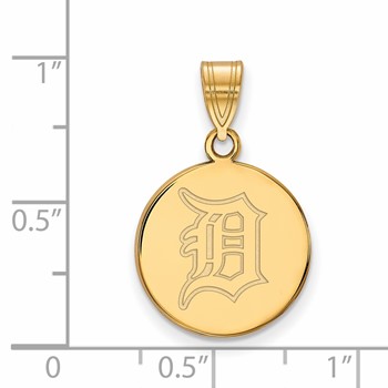 Sterling Silver Gold Plated Major League Baseball LogoArt Detroit Tigers Medium Pendant — alternate view