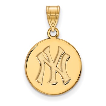 14k Gold Major League Baseball LogoArt New York Yankees N-Y Medium Disc Pendant