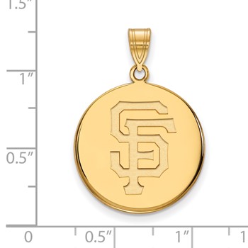 10k Gold Major League Baseball LogoArt San Francisco Giants Letters S-F Large Pendant — alternate view