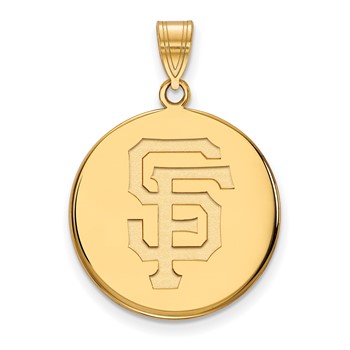 10k Gold Major League Baseball LogoArt San Francisco Giants Letters S-F Large Pendant