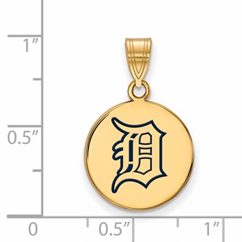 Sterling Silver Gold Plated Major League Baseball LogoArt Detroit Tigers Enamel Pendant — alternate view