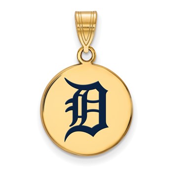 Sterling Silver Gold Plated Major League Baseball LogoArt Detroit Tigers Enamel Pendant