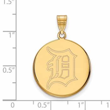 10k Gold Major League Baseball LogoArt Detroit Tigers Large Disc Pendant — alternate view