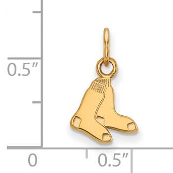 14k Gold Major League Baseball LogoArt Boston Red Sox Extra Small Socks Pendant — alternate view