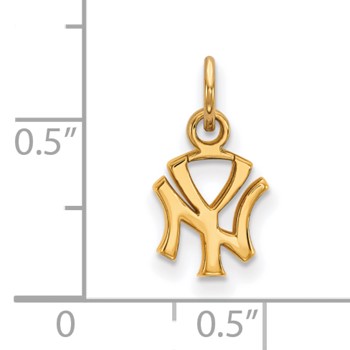 Sterling Silver Gold Plated Major League Baseball LogoArt New York Yankees Extra Small Pendant — alternate view