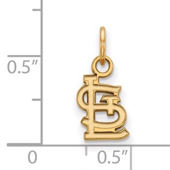 14k Gold Major League Baseball LogoArt St. Louis Cardinals St. L Extra Small Pendant — alternate view