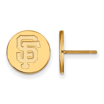 Sterling Silver Gold Plated Major League Baseball LogoArt San Francisco Giants Post Earrings