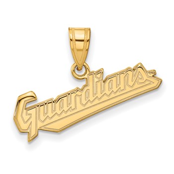 10k Gold Major League Baseball LogoArt Cleveland Guardians Medium Pendant
