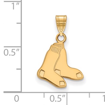 10k Gold Major League Baseball LogoArt Boston Red Sox Small Pair of Socks Pendant — alternate view