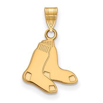 10k Gold Major League Baseball LogoArt Boston Red Sox Small Pair of Socks Pendant